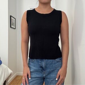 Black knit tank top